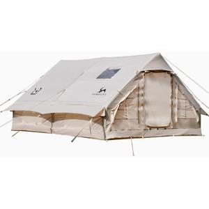 TOMOUNT Inflatable Camping Tents Air Glamping Tents 4 Season Waterproof Easy Set up Cabin House Tent Blow up Tent for Family Camping, 13*9.8*6.5ft