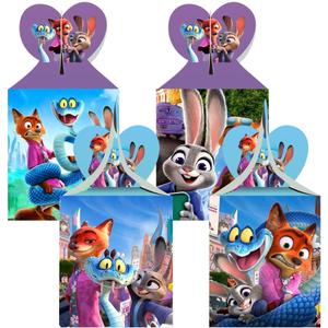 BNFUO 12pcs Zootopia Party Favor Gift Boxes for Kids Birthday Party Decorations Party Supplies