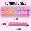 KLIM Chroma Pink Wireless Keyboard RGB Backlit, Rechargeable Battery, Wireless Keyboard with Water-Resistant Durable Design, Compatible with PC, Mac, PS4, PS5