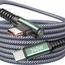 AINOPE 240W USB C to USB C Cable Fast Charging 6FT,Right Angle Fast Type C Charging Cable Fits iPhone 16 Pro Max Plus,iPhone 15,MacBook Air/Pro,iPad Pro,Samsung,Pixel,All Devices, Grey, 3Pack