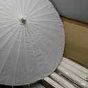SAYAYA 6 Pieces 33 Inches Large White Paper Umbrellas Parasol Decorative Chinese Japanese Parasol Rainproof Oiled Paper DIY Painting Umbrellas for Wedding Bridal Showers Party Decor (6 PCS)