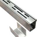Channel Drain 1-1/4" Wide x 3' 3-5/8" Long,Silver Outdoor Pool Deck Drain Channel 304 Stainless Steel with Coupling,Pool Drain for Concrete/Paver/Patios/Walkways