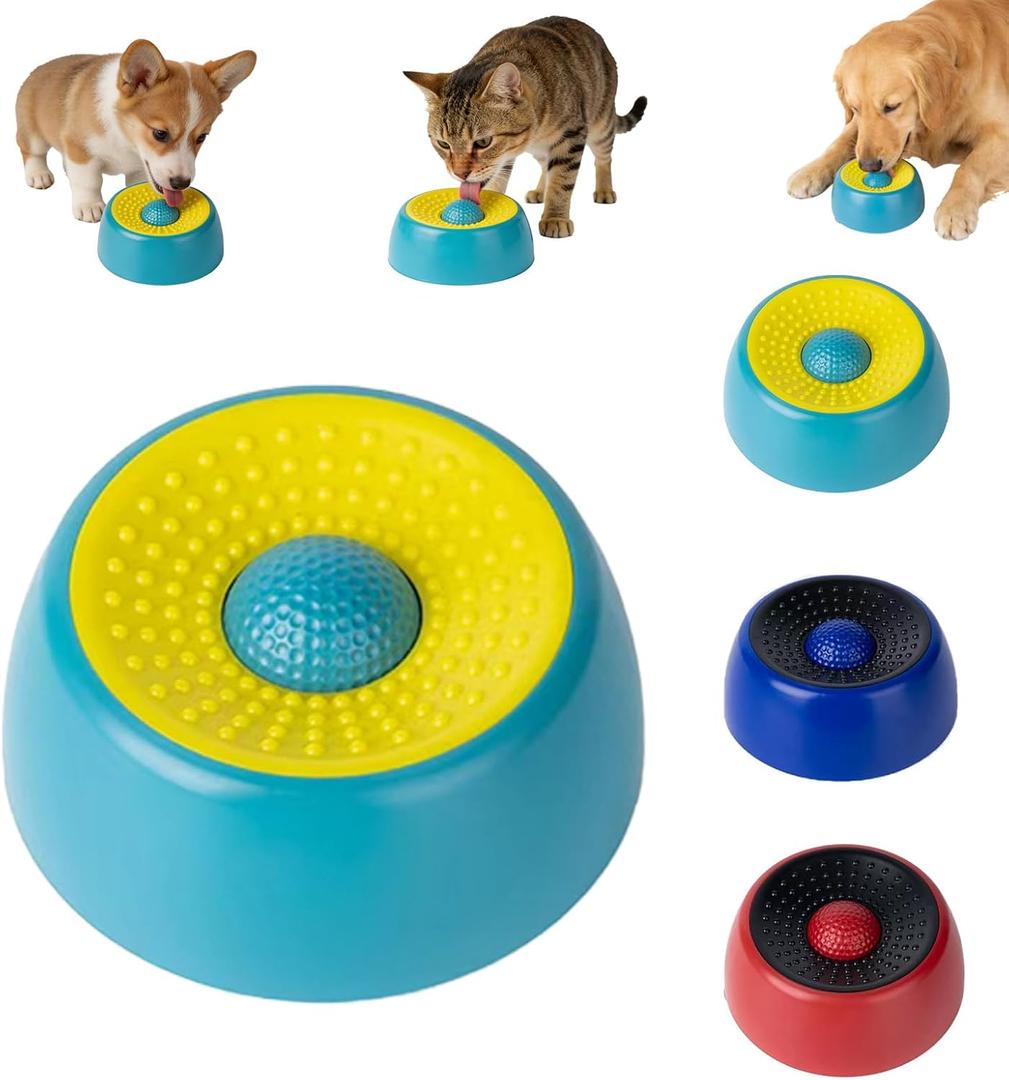 2 x Dog Lick Bowl with Roller Ball, Dog Lick Ball for Dogs,Dog Licking Bowl with Rolling Ball for Pet Slow Eat,Dog Lick Bowl with Ball for Enjoy Eating,Lick&Roll Bowl Focus On Pet Enjoy Meal. (Blue-A)