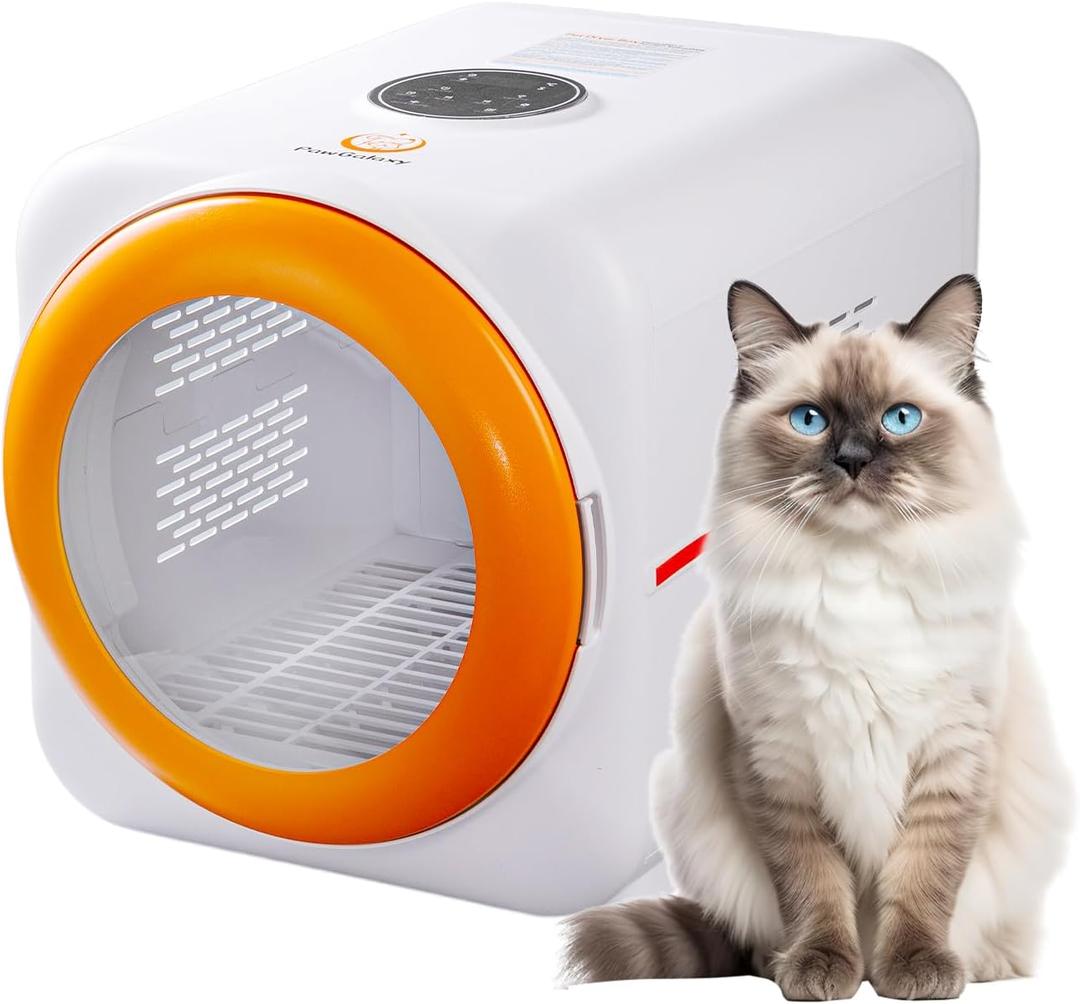 Pet Dryer Box with LED 30 Million Negative Ions&Multi-Function, 360 Efficient Automatic and Quite Box for Cats, Dogs, Smart Touch Screen Temperature Control, Safe Design for Pet Hair Dryer