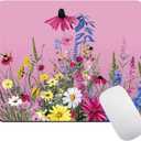 Flower and Plants Mouse Pad for Women, Pretty Floral Unique Design Mouse Pads for Desk. Cute Mousepad with Non-Slip Rubber Base for Notebooks Desktop Computers Office Supplies for Gaming, Working