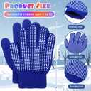 50 Pairs Kids Winter Gloves Kid Knit Magic Stretch Gloves with Grips Anti Skid Warm Glove Bulk for Kids Children Boys Girls, Assorted Colors, 6-12 Years