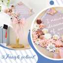MotiMind 46 Pcs DIY Graduation Cap Decorations Kit Included Paper Flowers, 3D Butterfly Stickers, Rhinestone, Letter, Pearl Stickers, Mesh Ribbon Bow for DIY Grad Cap Decor(Pink)