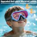 COOLOO 2 Packs Kids Goggles with Nose Cover, 180 Wide View Swimming Goggles for Kids 4-16, No More Hair Snags Anti-Fog No-Leak Snorkel Mask for Boys Girls Youth