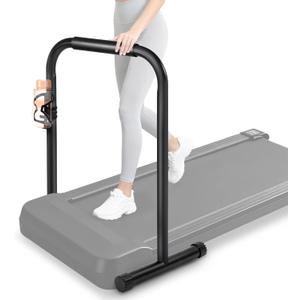 Handle Bar for Walking Pad Only, Suitable for Walking Pad up to 19.7" Wide, Adjustable Treadmill Handlebar Height from 34" to 42", Tall People Friendly, Extended Base, with Cup Holder, Black