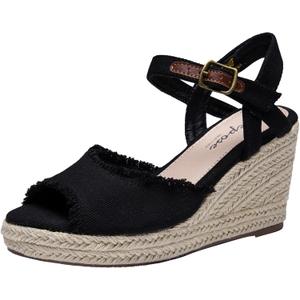 Vepose Women's 880 Wedge Sandals Peep Toe, 3.3" Inch High Heel Platform Espadrilles Sandals with Ankle Buckle (10)
