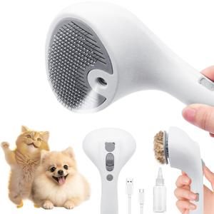 Pet Spray Grooming Brush Cat Brushes Cat Hair Removal Products Cat Shedding Tools Self Cleaning Ergonomic Grip for Short Long Haired Pets Help with matted Fur Rechargable Comb Mist