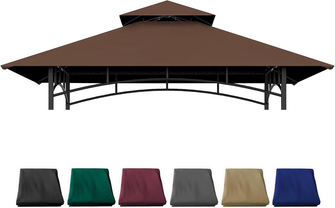 Grill Gazebo Replacement Cover 5x8 Ft Canopy Top Compatible with Grill Gazebo Frame Model L-GG001PST-F,L-GG001PST-H,L-GG001PST-F2, (Brown)