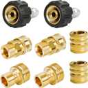 Hourleey Pressure Washer Adapter Set, Quick Disconnect Kit, M22 Metric Male Thread Quick Connector, M22 Swivel to 3/8'' Quick Connect, 3/4" to Quick Release, 8 Pack