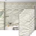 4-Pack 3D PU Stone Wall Panels for Interior Decor - Marble White, 43.30"x23.62"x0.47" | Faux Stone Accent Wall Tiles, Lightweight & Waterproof