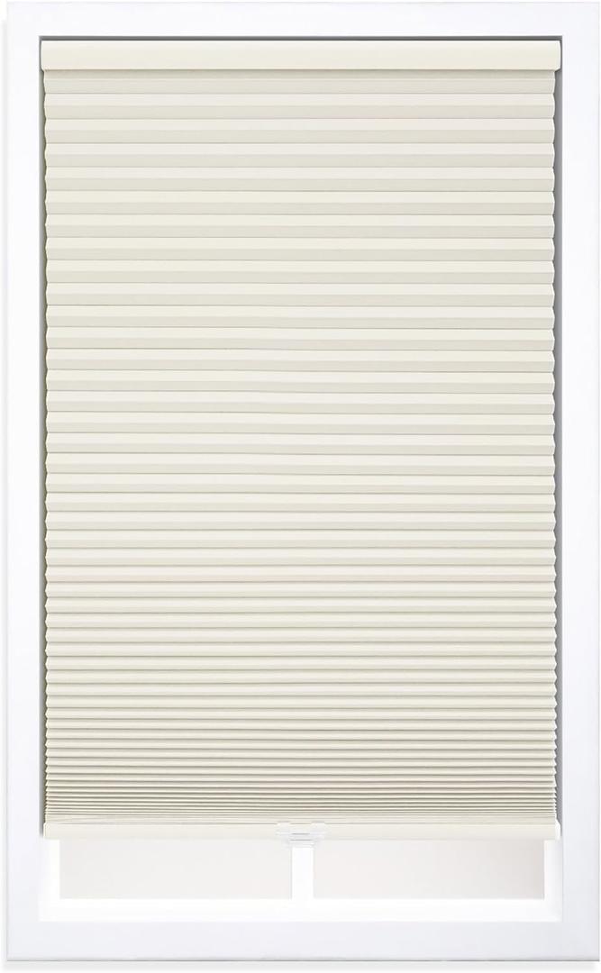 DEZ FURNISHINGS Cordless 1.5" Blackout Cellular Shade, Cream, 50" W x 60" H