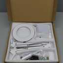 KIRKAS 10X Magnifying Glass with Light and Stand, 2-in-1 Stepless Dimmable LED Magnifying Lamp with Clamp, 3 Color Modes Lighted Magnifier Lens Swivel Arm Light for Reading, Craft, Close Works -White