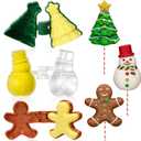 3 Pcs Christmas Cake Pop Mold Shapes Press Set, Christmas Tree & Snowman & Gingerbread Man Mold, Cake Pop Cutter and Pusher, Baking Tools Accessories for Christmastide Xmas (Small)