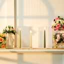 Teenyyou 12 Set Glass Hurricane Candle Holders Candlestick, 11.8", Smooth