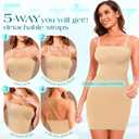 fortix Strapless Shapewear Slips for Under Dresses Strapless Full Body Shaper Tummy Control Dress Slip Seamless (Small, Beige)