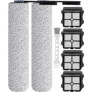Roller Brush and Filters for Tineco Floor ONE S5/ Floor ONE S5 Pro 2 Cordless Wet Dry Vacuum Cleaner, Replacement Parts Include 2 Brush Rollers, 4 Filters