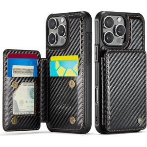 Vinich for iPhone 16 Pro Max Wallet Case with Card Holder, RFID Blocking Credit Slots Kickstand Shockproof Phone Cover Fit for iPhone 16 Pro Max 6.9" Carbon Black
