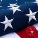 Deluxe Cotton American Flag 3x5 FT for Outside, Tear Resistant US Flags High Wind with Embroidered Stars, Sewn Stripes, the Best Indoor Outdoor Flags
