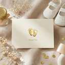 Crisky Embossed Footprint Baby Shower Thank You Cards 50-Pack 4x6 Inch - Heavy 300gsm Cardstock with Gold Foil Envelopes & Stickers for Baby Shower/Birthday
