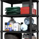 IRIS USA 4-Shelf Extra Heavy Duty Deep Plastic Storage Shelves, 800lb Capacity, 57" H x 36" W x 24" D, Large Modular Shelving Unit Storage Organizer for Garage, Home, Warehouse & Gym, Rack - Black