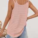 MEROKEETY Women's Summer Tank Top Casual Beach Vacation Sleeveless Spaghetti Strap Waffle Camisole Shirt (Pink, XL)