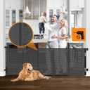 Reinforced No Drilling 100" Wide Retractable Baby Gates Extra Wide Dog Gate with Support Bars Mesh Baby Gate No Drill Retractable Pet Gates for Doorways No Drilling Retractable Dog Gates for The House (Black)