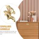 DOITOOL Antique Cabinet Pull Bow Shaped Drawer Knob 2.16 Inch Vintage Style Brass Handle for Kitchen Bathroom Bedroom Furniture Hardware