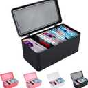 Pad and Tampon Organizer for Bathroom,Sanitary Napkin Holder, Pad and Tampon Organizer for Period, Sanitary Napkin Storage Container, Black