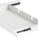 White Large Under Desk Mounted Sliding Drawer with 2 Cable Hole and 60 Degree Tilt Panel to Pull Out, 22.4'' Long & 9.2'' deep Large Storage Organizer for Sit Stand Workstation