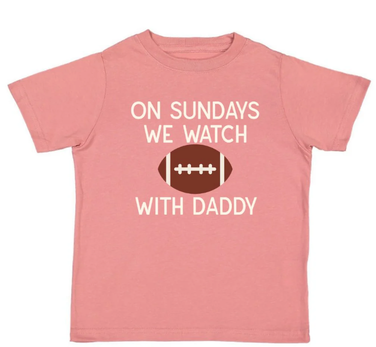On Sundays We Watch Football With Daddy T-Shirt Kids 4