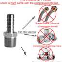 Beduan Stainless Steel 3/8" Hose Barb to 3/8" Male NPT Home Brew Fitting Water Fuel Air (Pack of 5)