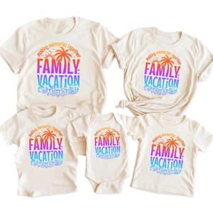 pleastee Family Vacation Shirts Dad Mom Kids Matching Outfits Magical Tshirts for Cruise Trip Clothes Summer Travel Tops (XX-Large, Apricot)