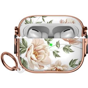 Maxjoy for Appel Airpods Pro 3 case(2025) with Safety Lock,Compatible Airpods Pro 3rd Generation case Cover,for Cute AirPods Pro Case for Women Girly with Keychain-Flesh Rose