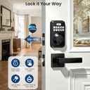 Veise Keyless Entry Door Lock with 2 Lever Handles, Electronic Backlit Keypad Deadbolt Set for Front Door, Smart Digital, Anti-Peeping & One-time Code, Auto-Lock, Easy Installation, Matte Black