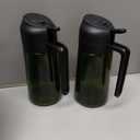 16oz/470ml Glass Olive Oil Sprayer for Cooking - 2 in 1 Olive Oil Dispenser for Kitchen Gadgets, Air Fryer, Salad, and BBQ (Black & Black)