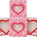 qiqee Valentine Pastry Box With Window 8x8x2.5 inch Donut Pie Boxes 30pcs Bakery Box for Valentine''s Day