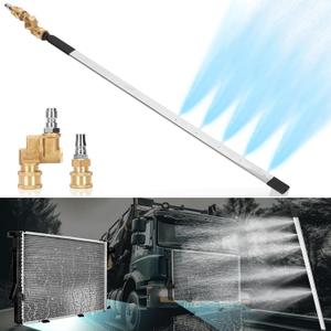 39" Upgraded Radiator Cleaning Wand with Two 1/4''Quick Coupler, Water and Air Dual-Use 4500 PSI Pressure Washer Tool Set for Car,Truck and Other Vehicles