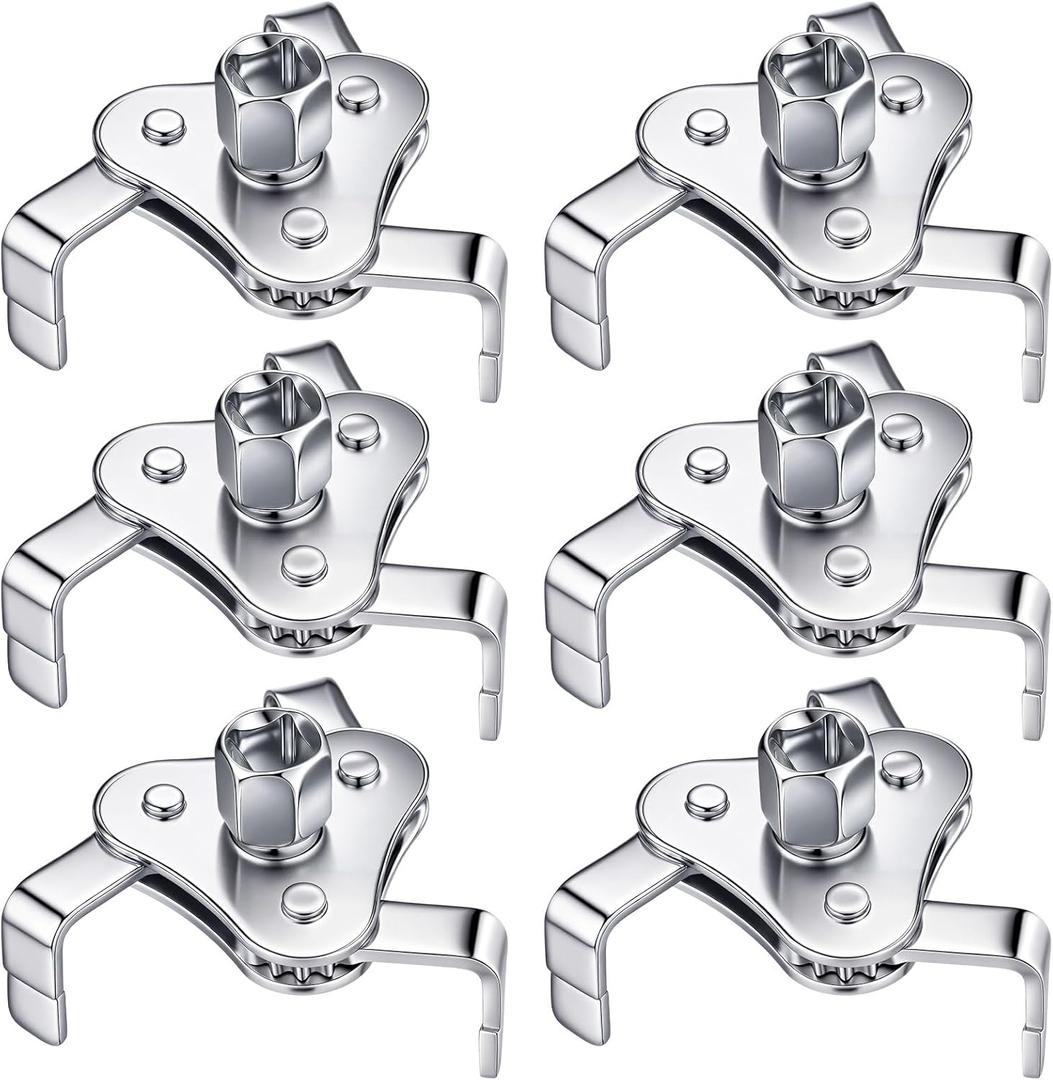 6 Pack Universal Oil Filter Wrench Adjustable, 3 Jaw Oil Filter Removal Tool Set for 2-1/2'' to 4-9/16'' 64mm - 116mm, 2 Way Efficient Ratcheting Wrench for Car Truck Motorcycle Maintenance