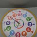 Wall Clock for Kids Learning - Teaching Time Wall Clocks Battery Operated Silent Non Ticking - Analog Colorful Clock Decorative for Kids Room Classroom School (14 Inch)