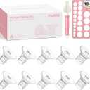 Nuliie 3-in-1 Flange Sizing Kit 13/15/17/19/21mm for 24mm Electric Double Breast Pump Flange/Shield, 10PCS Silicone Flange Inserts to Boost Pumping Efficiency & Comfort, BPA-Free Essential for Moms