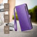 XcaseBar for Samsung Galaxy S24 Plus/S24+ Wallet case with Zipper Credit Card Holder RFID Blocking,Flip Folio Book PU Leather Shockproof Protective Cover Women Men for SamsungS24Plus Phone case Purple
