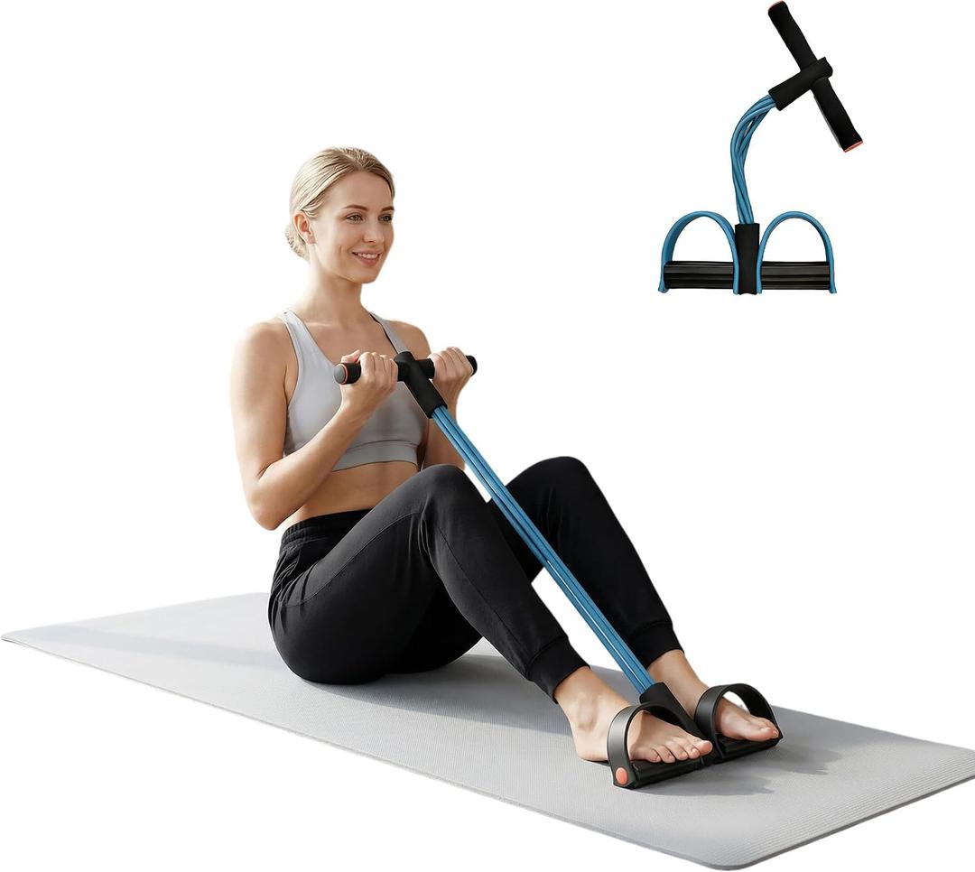 Upgraded Durable 6-Tube Pedal Resistance Strap with Handle, Natural Rubber Fitness Resistance Strap, Multifunctional Fitness Strap, Suitable for Abdominal, Waist, arm, and Leg Shaping Training