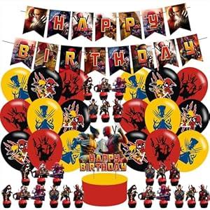 Cartoon Birthday Party Decorations,Cartoon 3 Decorations Include Kids' Party Balloons,Banner,Cake Topper and Cupcake Toppers