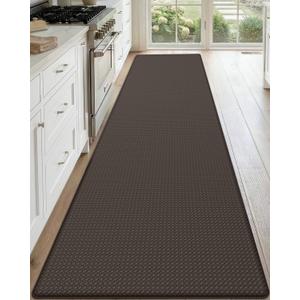 DEXI Kitchen Floor Mats Cushioned Anti Fatigue, 23x86, Large Long Standing Runner Rug Waterproof, Comfort Memory Foam Padded for Front Sink Laundry, Brown