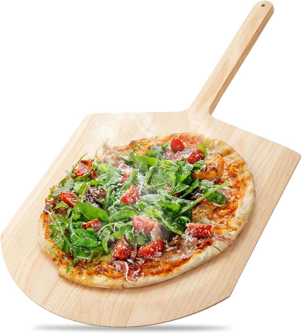 Lounsweer 40x24 Inch Extra Large Wooden Pizza Peel for Oven, 0.79 inch/ 2 cm thick Giant Pizza Paddle Serving Board & Multipurpose Wood Cutting Board for Kitchen, Baking, Bread, Fruit and Vegetables