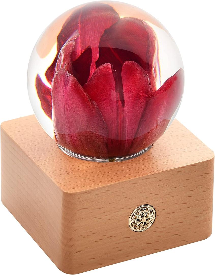 MISS LI GARDEN Forever Red Rose 3D Crystal Ball Best Gifts for Wife Girlfriend Women Anniversary Mother Birthday Valentines Day Home Decor